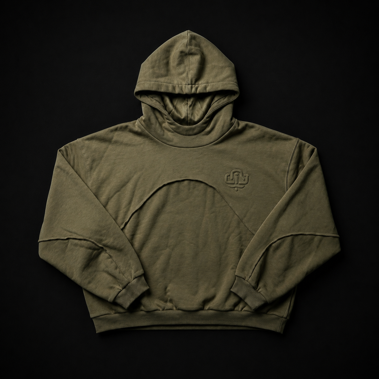 cropped hoodie taupe green