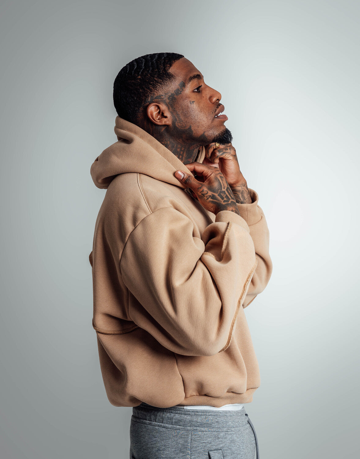 cropped hoodie brown