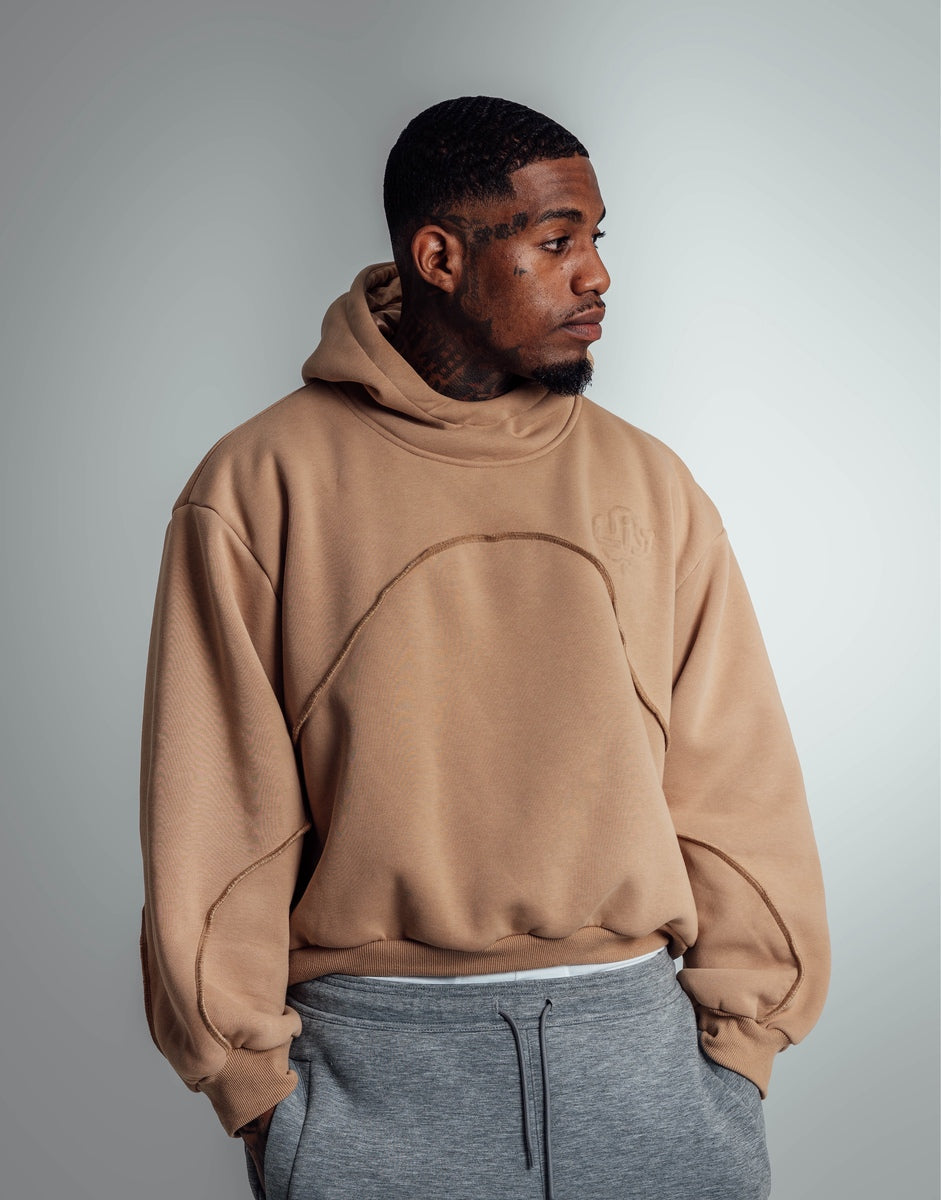 cropped hoodie brown